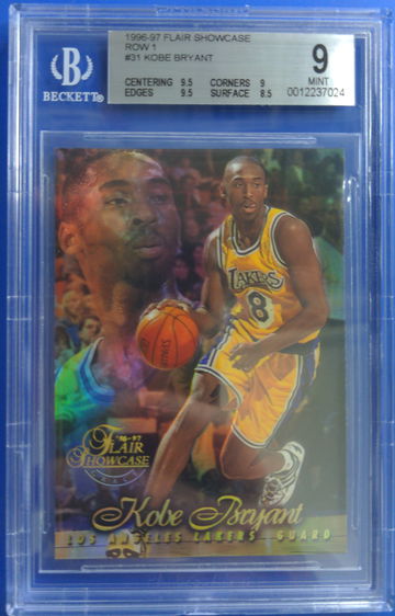 96-97 Flair Showcase Row 1 Kobe Bryant rookie BGS 9 MINT