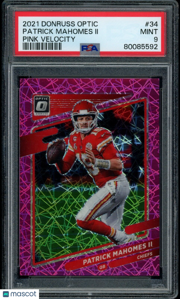 2021 Panini Donruss Optic #34 Patrick Mahomes II Pink Velocity /79 PSA 9