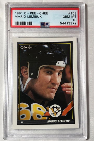 1991 O-PEE-CHEE #153 MARIO LEMIEUX GEM MT-10