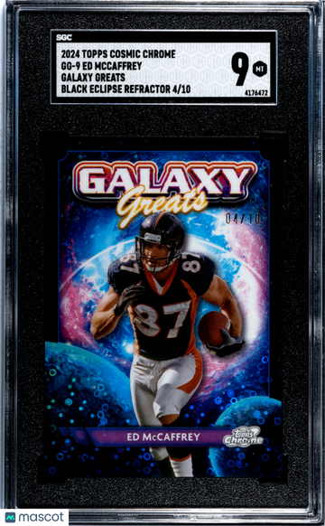 2024 Topps Cosmic Chrome Ed Mccaffrey #GG-9 Galaxy Greats Black Eclipse Refractor SGC 9