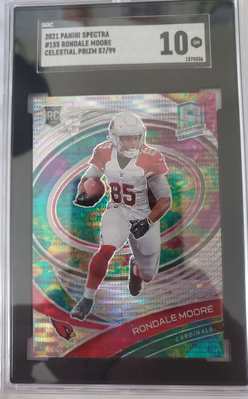 Rondale Moore 2021 spectra #155 celestial prizm /99 sgc 10 gem mint