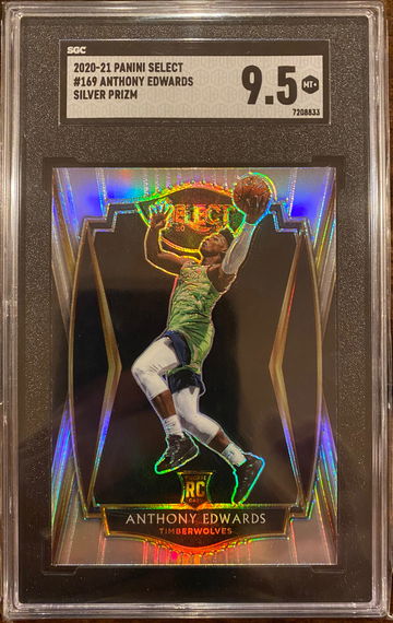 2020 Select Anthony Edwards Premier Level Silver Prizm SGC 9.5