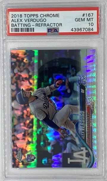 2018 Topps Chrome Batting Alex Verdugo Refractor PSA 10