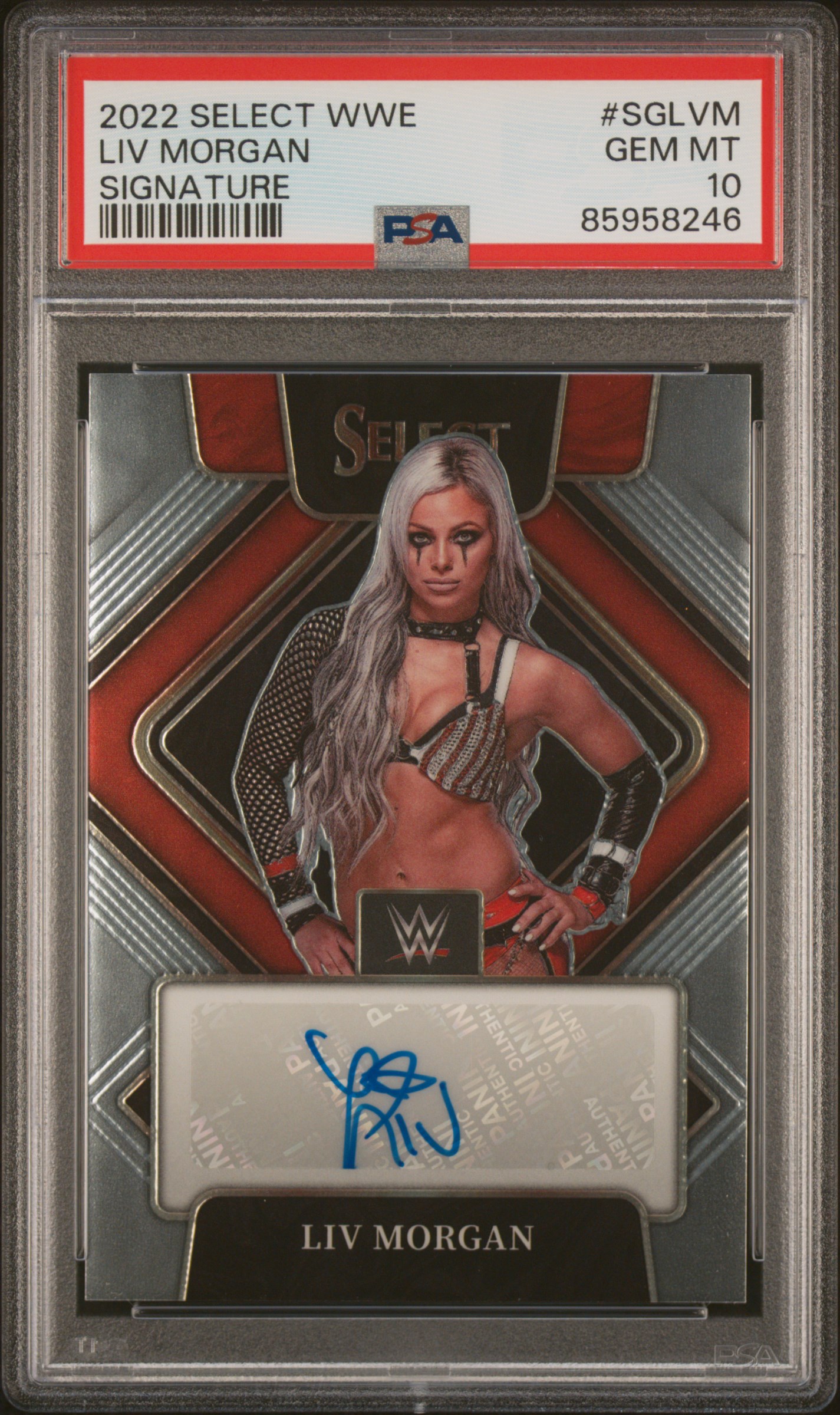 2022 Panini Select WWE Signatures Auto Liv Morgan #SGLVM PSA 10 GEM MINT