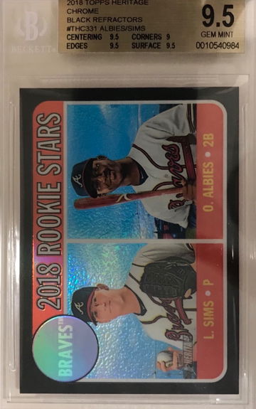 2018 Topps heritage black Ozzie Albies black chrome refractor #’d 11/69 BGS 9.5