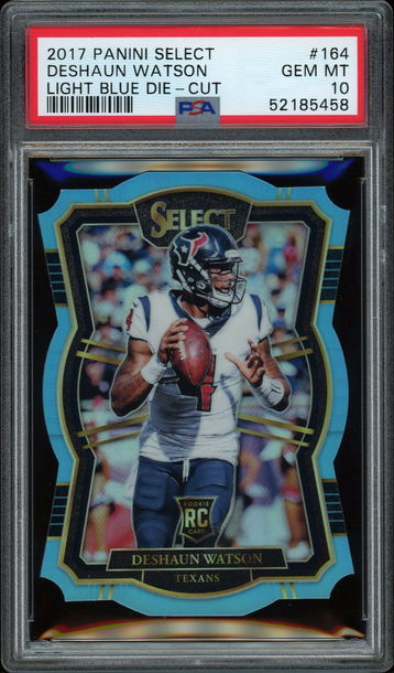 2017 Panini Select Deshaun Watson Light Blue Die-Cut #164 - PSA 10, 79/99