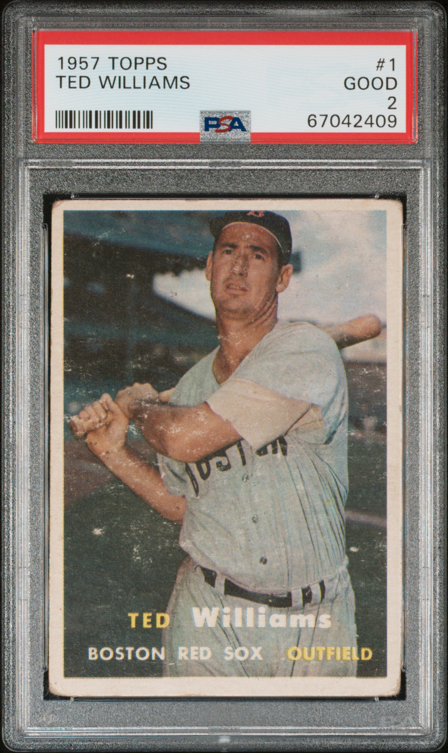 1957 Topps Baseball #1 Ted Williams PSA 2