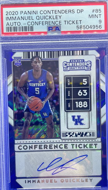 2020-21 Panini Contenders Draft Immanuel Quickley Conference Ticket PSA 9 Mint RC Auto /99 SP UK
