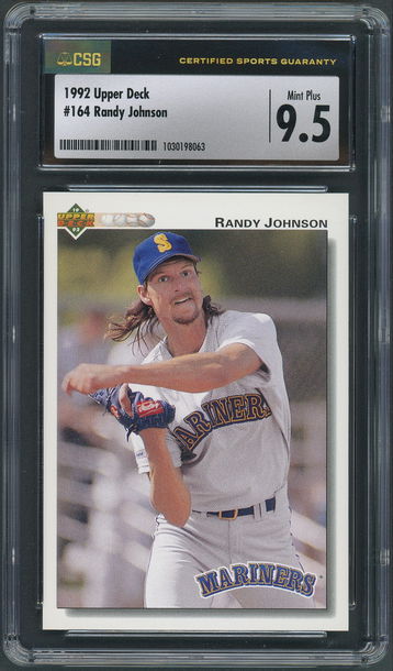 1992 Upper Deck Randy Johnson #164 CSG Mint+ 9.5 - Seattle Mariners