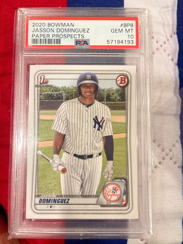 2020 Bowman Paper Prospects RC Jasson Dominguez PSA 10