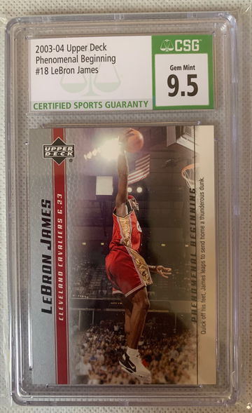 2003-04 LEBRON JAMES UPPER DECK PHENOMENAL BEGINNING ROOKIE #18 CSG 9.5 GEM MINT