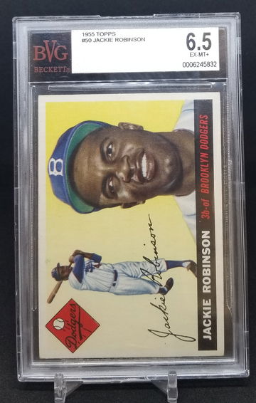 Jackie Robinson 1955 topps bvg 6.5