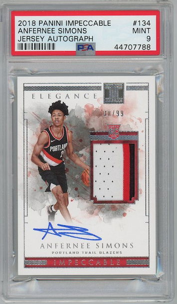 Anfernee Simons Rookie Patch Auto RPA Impeccable PSA9