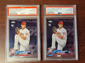 Lot of 2 Shohei Ohtani 2018 Topps Chrome PSA 10 #150 Pitching Angels GEMs
