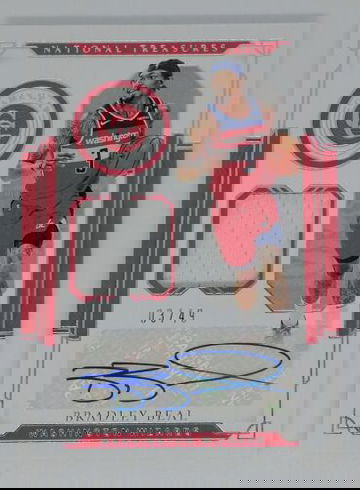 Bradley Beal 2020-21 National Treasures Auto Autograph Patch 3/49 1/1 Jersey #