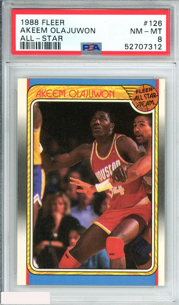 1988 FLEER AKEEM OLAJUWON #126 ALL-STAR HOUSTON ROCKETS PSA 8 NM-MT