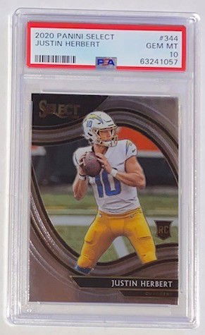 2020 Panini Select Field Level #344 - Justin Herbert - PSA 10 Gem Mint RC Rookie