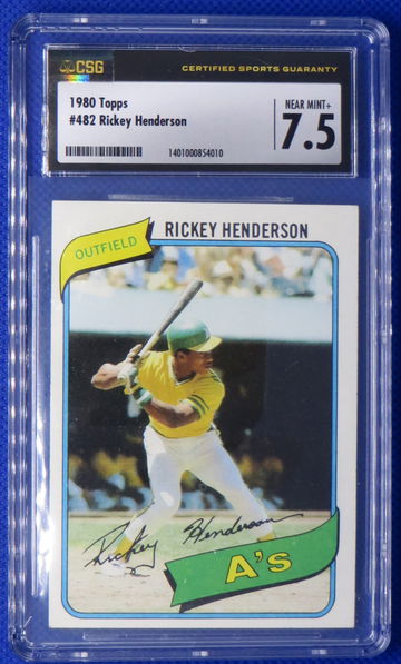 1980 Topps Rickey Henderson Rookie CSG 7.5 A's Athletics