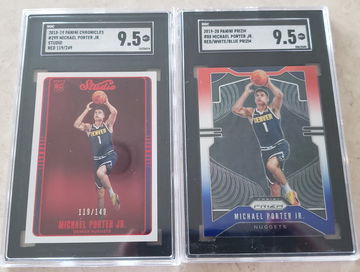 Michael Porter Jr RC LOT 2018 Chronicle Studio Red /149 SGC 9.5 MINT+ & 2019 Prizm Red White Blue 
