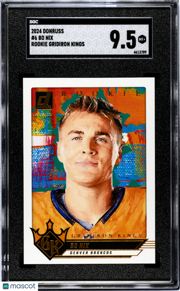 2024 Donruss Bo Nix #6 Rookie Gridiron Kings SGC 9.5