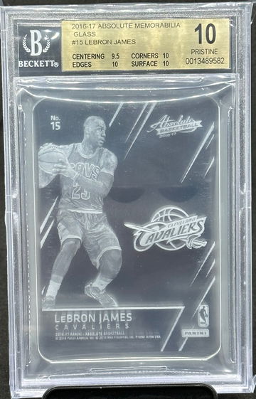 2016-17 Absolute Memorabilia Glass LeBron James #15 BGS 10