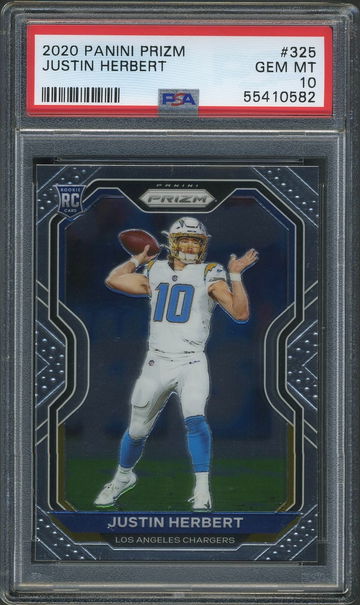 2020 Panini Prizm Justin Herbert #325 Rookie RC PSA 10