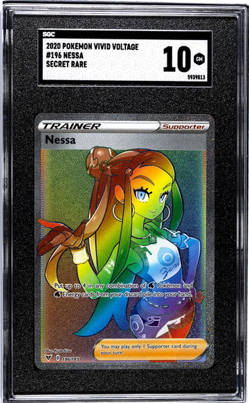 2020 Pokemon Vivid Voltage #196 Nessa Secret Rare SGC 10