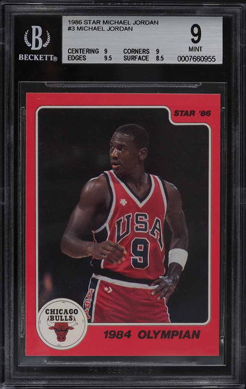 1986 Star Michael Jordan ROOKIE #3 "1984 Olympian" BGS 9 MINT