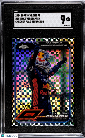 2024 Topps Chrome F1 Max Verstappen #154 Checker Flag Refractor SGC 9