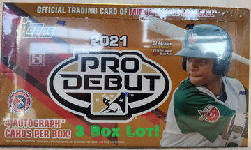  3 Box Lot 2021 Topps Pro Debut Hobby Box Factory Sealed 24 Packs 4 Autos Box!!🧨🧨🧨🧨