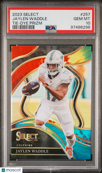 2023 Panini Select Jaylen Waddle #257 Tie Dye Prizm PSA 10