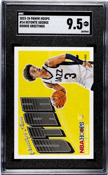 2023 Panini Hoops Rookie Greetings Keyonte George #14 RC SGC 9.5