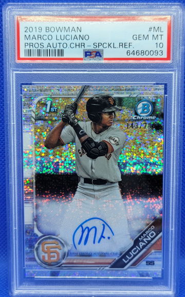 2019 BOWMAN CHROME PROSPECTS AUTOGRAPHS #ML SPECKLE REFRACTOR /299 AUTO