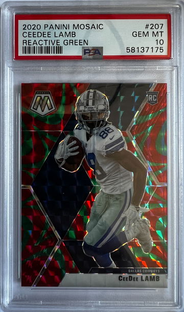 2020 Panini Mosaic Ceedee Lamb Reactive Green PSA 10