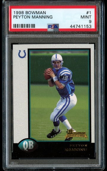 1998 Bowman Peyton Manning Rookie PSA 9 Mint