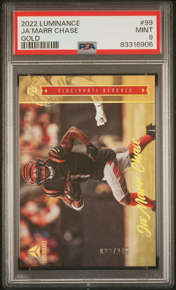 2022 Panini Luminance Gold Ja’Marr Chase #99 /249 PSA 9