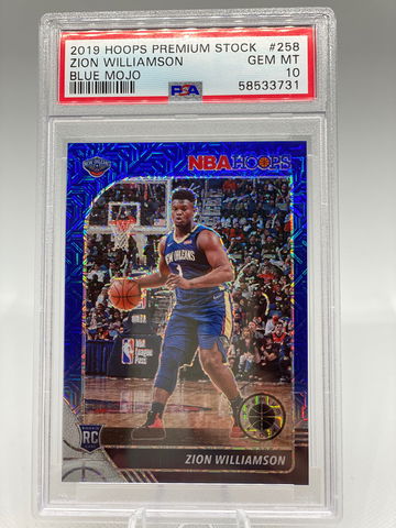 2019 Zion Williamson premium stock blue mojo RC psa 10 /99