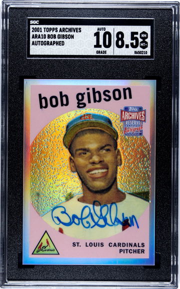 2001 Topps Archives Reserve Chrome Auto Bob Gibson