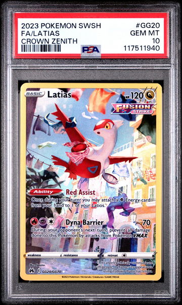 2023 Pokemon Sword and Shield Crown Zenith Latias #GG20 PSA 10