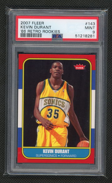 2007 Fleer Kevin Durant '86 Retro Rookies PSA 9 #143