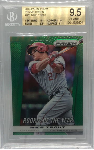 2013 Panini Prizm Mike Trout Prizm Green *pop 3