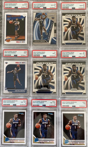Zion Williamson LOT (x3 PSA 10, x2 PSA 9, x3 PSA 8, x1 PSA7) 
