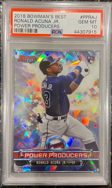 2018 Bowman's Best Power Producers Refractor Ronald Acuna Jr #PP-RAJ PSA 10 Rookie RC