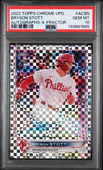 2022 Topps Chrome Update Autograph Xfractor Bryson Stott #ACBS /125 PSA 10