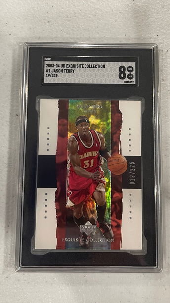 2003 upper deck exquisite collection Jason Terry SGC 8 