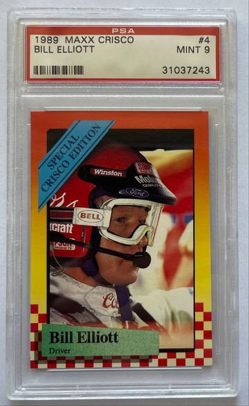 1989 maxx crisco #4 bill elliott psa 9 mint nascar