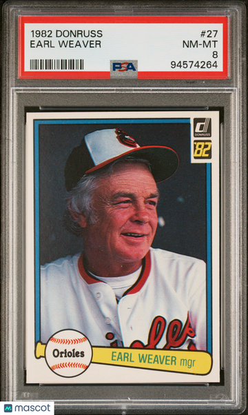 1982 Donruss Earl Weaver #27 PSA 8