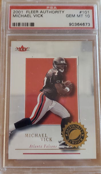 2001 Fleer Authority Michael Vick rc /1350 PSA 10