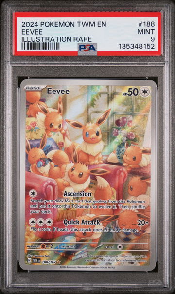 2024 Pokemon Scarlet and Violet Twilight Masquerade Illustration Rare Eevee #188 PSA 9