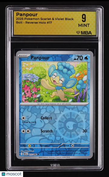 2025 Pokemon Scarlet & Violet Black Bolt Panpour Reverse Holo MBA 9 #17
